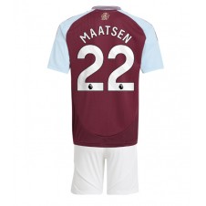 Aston Villa Ian Maatsen #22 Hemmaställ Barn 2024-25 Korta ärmar (+ Korta byxor)